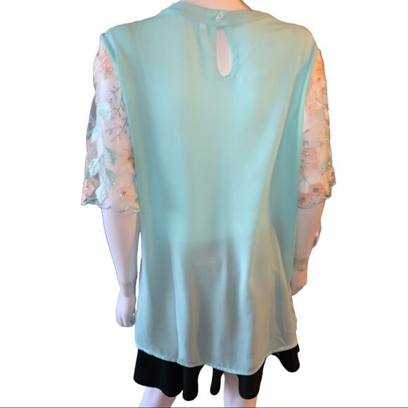 ROTITA Faux Pearl Embellished Keyhole Neckline Blouse new no tags - Picture 3 of 6